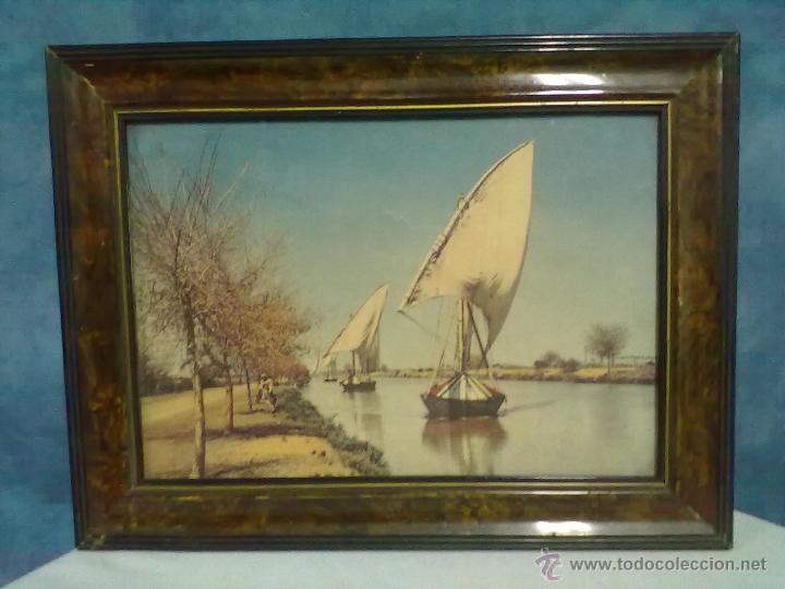 Fotograf&iacute;a antigua: FOTOGRAFIA VINTAGE ENMARCADA CON CRISTAL REMOLCADORES Y VELEROS