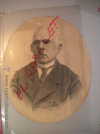 Fotografia antica: MAGNIFICA Y ANTIGUA FOTO - DIBUJADO A TINTA DE LOS A&Ntilde;O 1800 - OVALADA - FIRMADO J. SALLA -