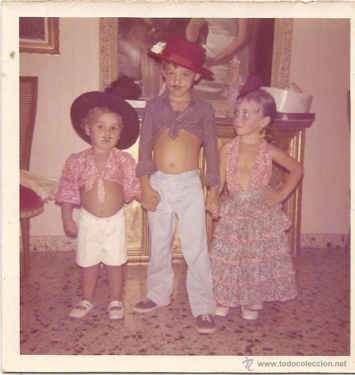 Fotografia antiga: ** V460 - FOTOGRAFIA - TRES NI&Ntilde;ITOS DISFRAZADOS