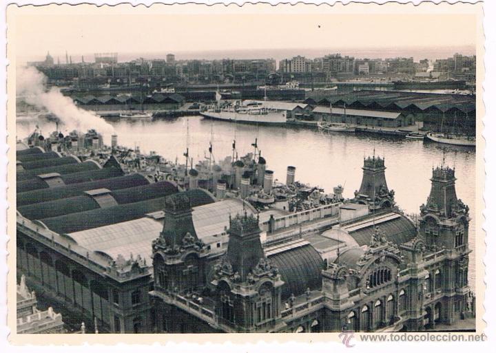 Fotograf&iacute;a antigua: BARCELONA. EL PUERTO DESDE COLON - Foto 1
