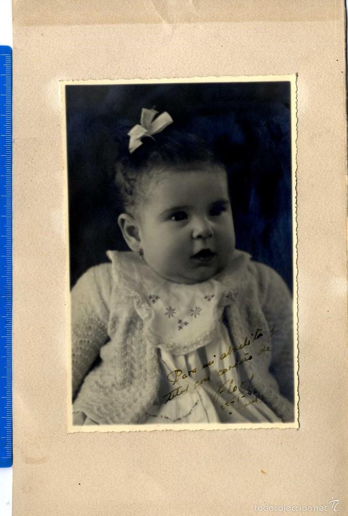 Alte Fotografie: CARTAGENA PRECIOSA FOTO BEBE DEDICADA (1946) FOTOG RICARDO HERNANDEZ (20%)