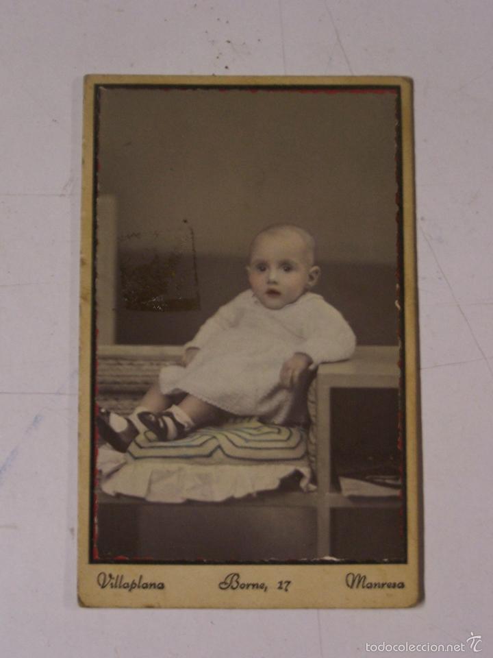Fotograf&iacute;a antigua: Retrato de un bebe, coloreada - Foto 1