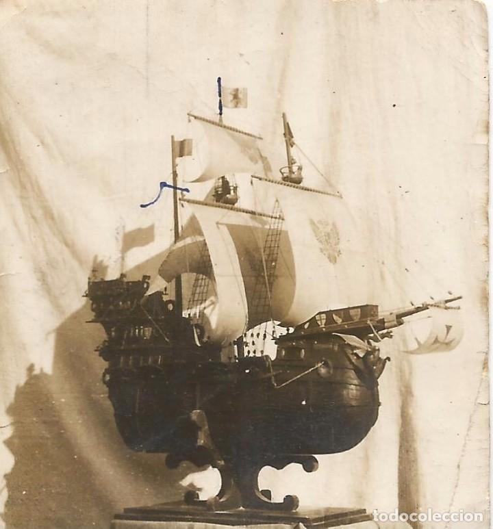 Antique Photography: ** AB276 - FOTOGRAFIA PEQUE&Ntilde;O FORMATO - MAQUETA DE UNA CARABELA - 6,8 X 6,2 CM. - RF. C75