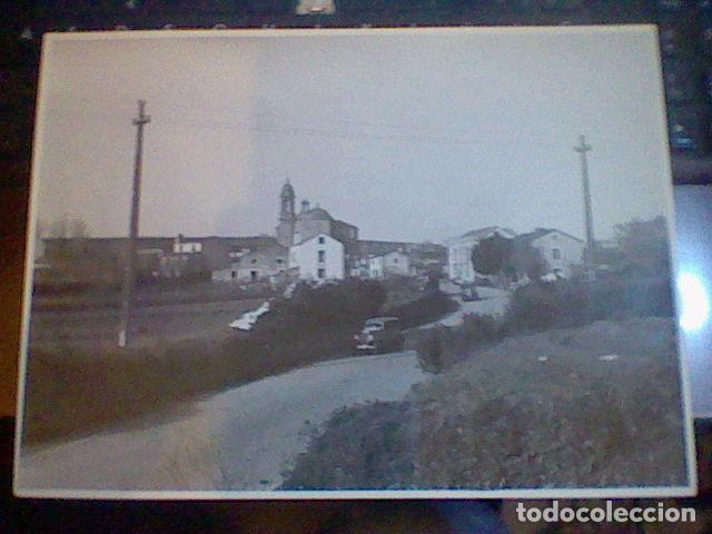Alte Fotografie: ANTIGUA FOTO CERCA BETANZOS TENDIDO ELECTRICO COCHES EPOCA FOTOGRAFIA BRILLO ESTUDIOS BLANCO CORU&Ntilde;A