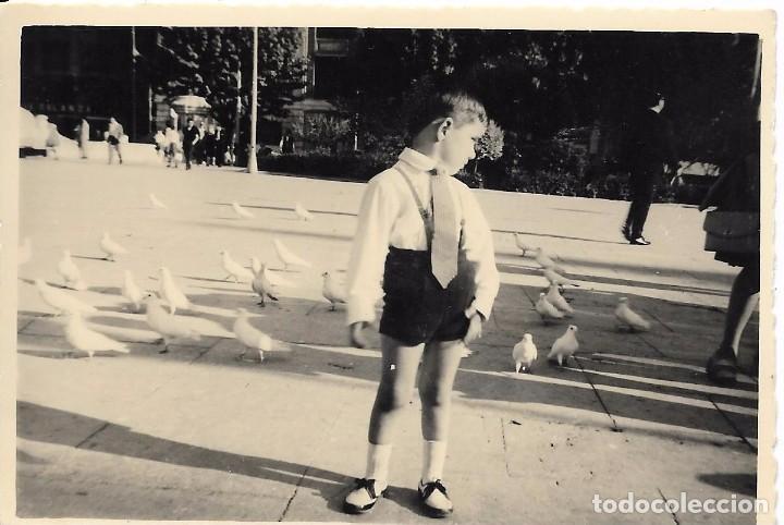 Fotograf&iacute;a antigua: ** RT935 - FOTOGRAFIA - NI&Ntilde;O CON LAS PALOMAS
