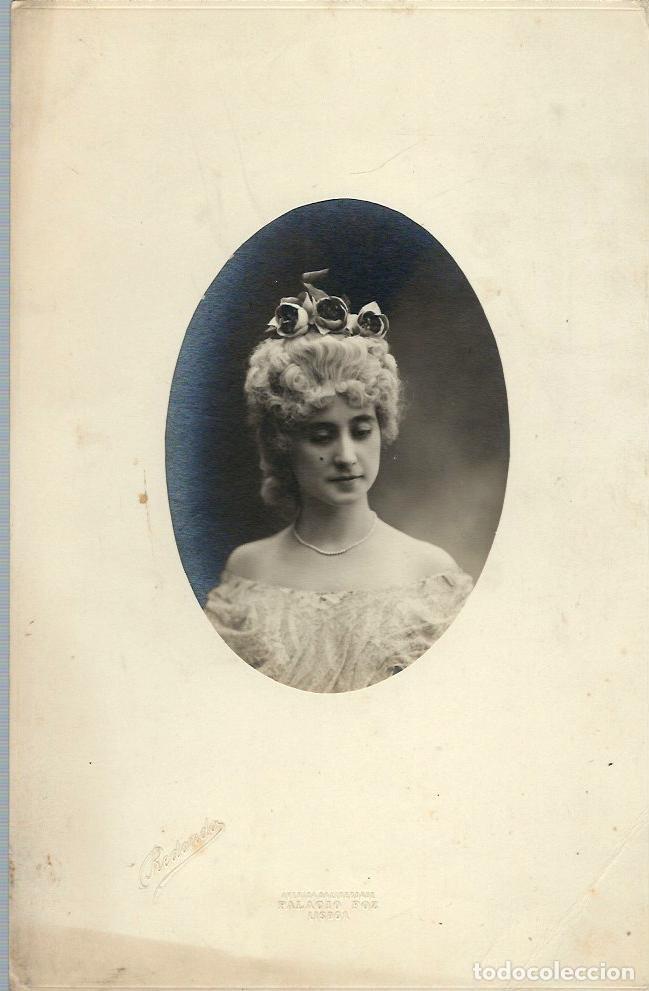 Fotografia antiga: R76 EXTRAORDINARIA FOTOGRAFIA ANTIGUA DE UNA DAMA FOTO- REDONDO -LISBOA