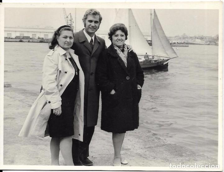 Antique Photography: *** BB482 - FOTOGRAFIA - TRES AMIGOS EN EL PUERTO DE VALENCIA