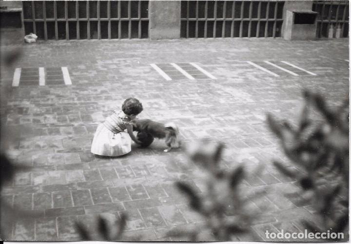 Fotograf&iacute;a antigua: ** AN670 - FOTOGRAFIA - NI&Ntilde;A JUGANDO CON UN PERRITO