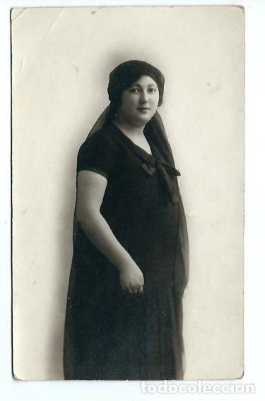 Fotografia antica: MA100-EXTRAORDINARIA FOTOGRAFIA ANTIGUA DE UNA DAMA -FOTO - R. ALONSO-VISITACION-MADRID