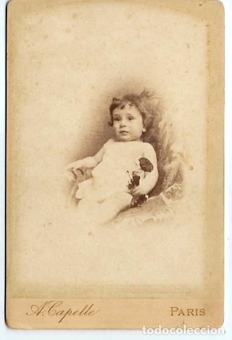 Alte Fotografie: EXTRAORDINARIA FOTOGRAFIA ANTIGUA de - UNA NI&Ntilde;A -FOTO- CAPELLE - PARIS