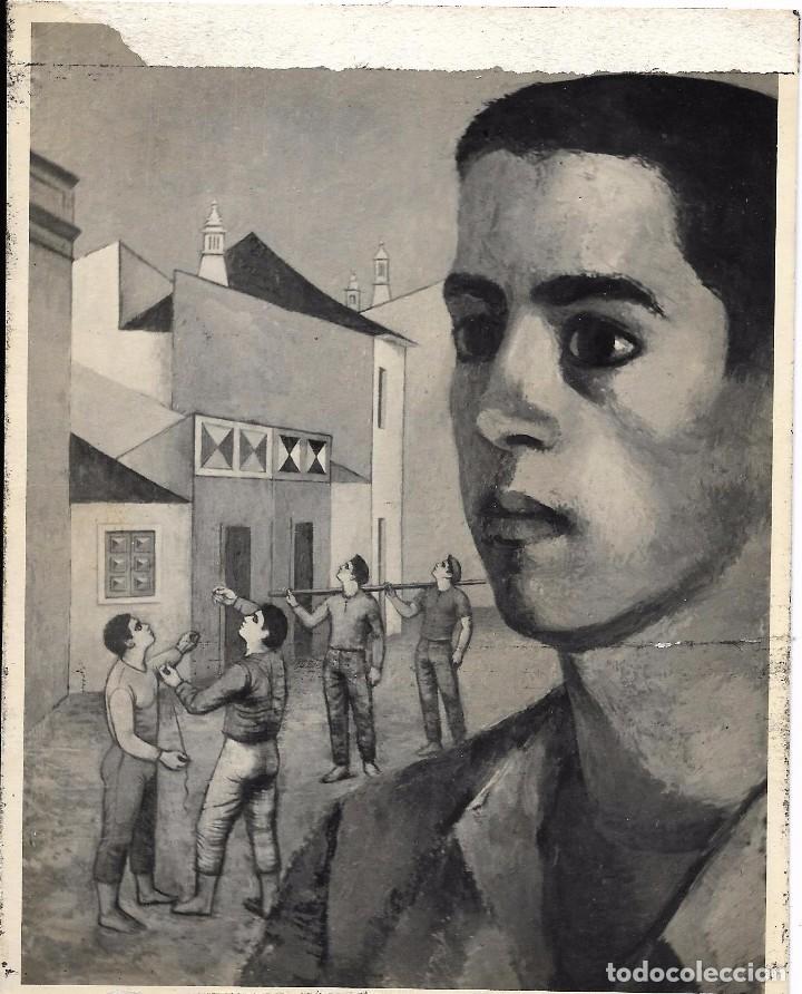 Fotograf&iacute;a antigua: :::: LL223 - FOTOGRAFIA DE UN DIBUJO - JOVEN - 15 X 11,5 CM.