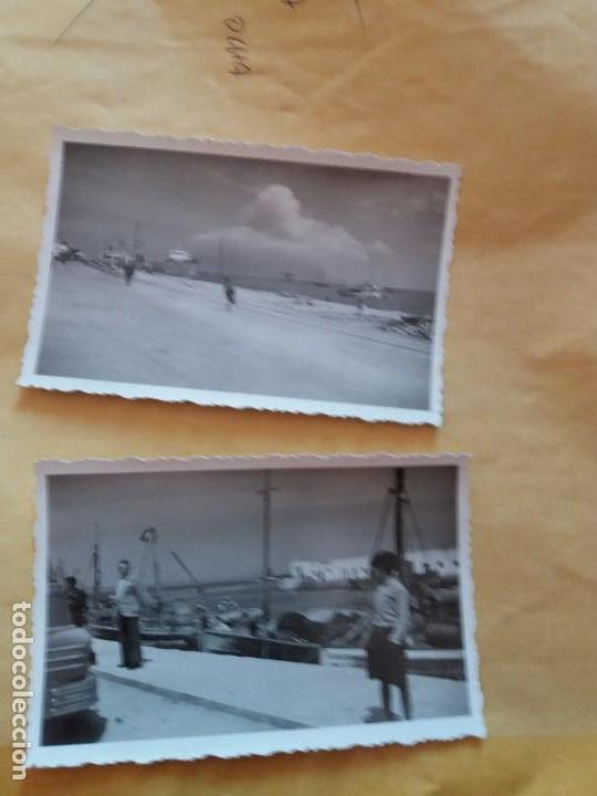 Alte Fotografie: 2 fotos puerto algeciras 1953 identif . al dorso barcos barcas pescadores turismo gibraltar