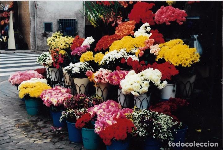 Fotografia antiga: :::: PR213 - FOTOGRAFIA - PUESTO DE FLORES