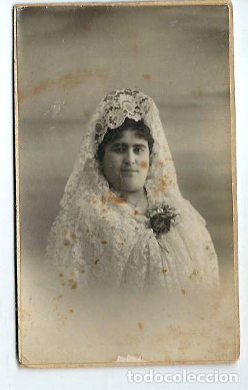 Fotografia antica: G180- EXTRAORDINARIA FOTOGRAFIA ANTIGUA-UNA DAMA CON PEINETA -FOTO- GOYA y NADIE-VENERAS, - MADRID-