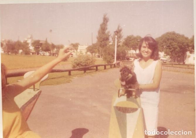 Fotografia antica: == AF933 - FOTOGRAFIA - JOVEN CON UN PERRITO EN BRAZOS