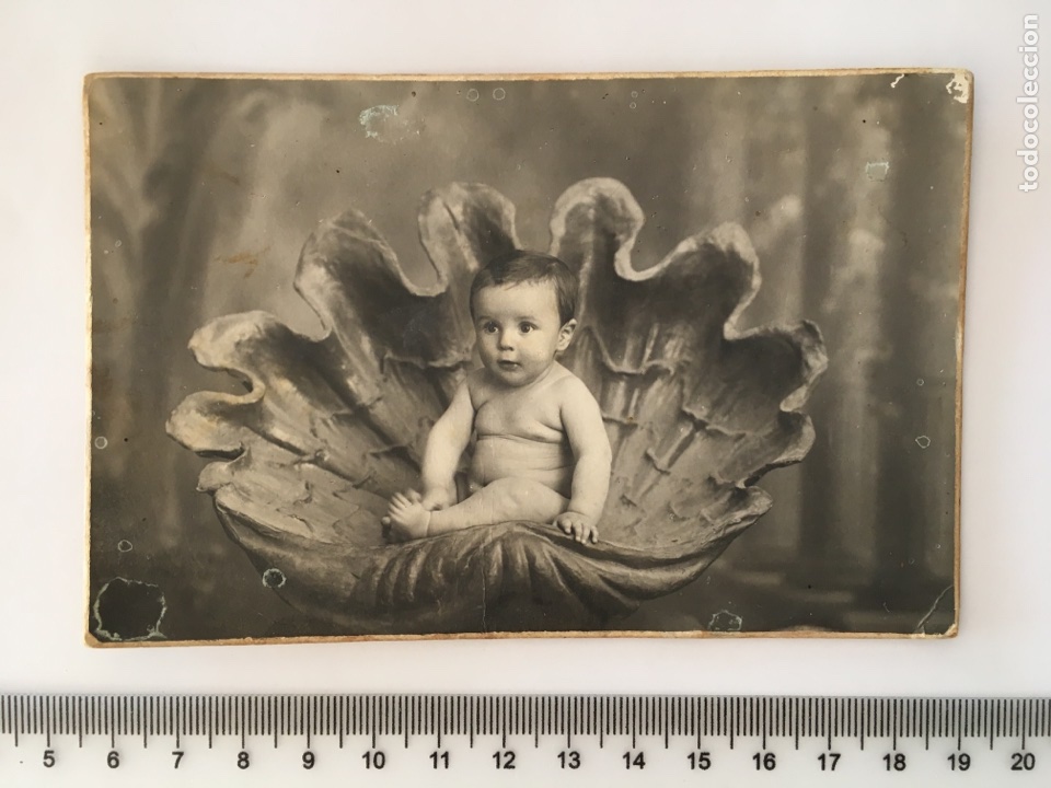 Fotografia antiga: RETRATO DE BEB&Eacute;. FOTOG. J. DERREY. VALENCIA. H. 1915?