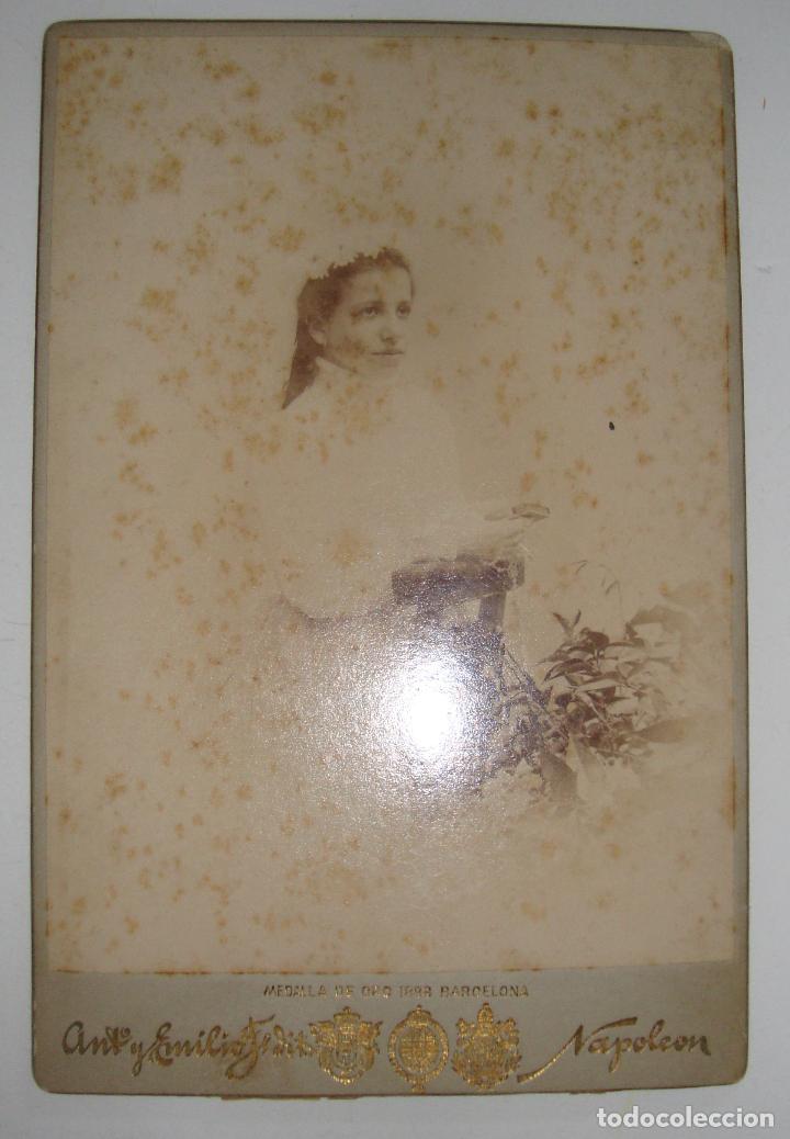 Fotograf&iacute;a antigua: ANTIGUA FOTOGRAFIA NI&Ntilde;A COMUNION FOTOGRAFO NAPOLEON