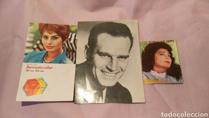 Fotograf&iacute;a antigua: CHARTON HESTON, EVA GADNER Y SOF&Iacute;A LOREN - Foto 1