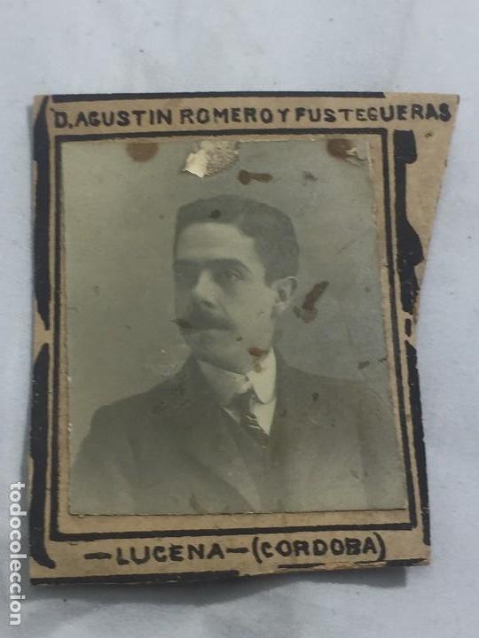 Fotografía antigua: Foto antigua retrato Agustín Romero Fustegueras 1907 Lucena Córdoba orla facultad de Derecho - Foto 1 - 120569359