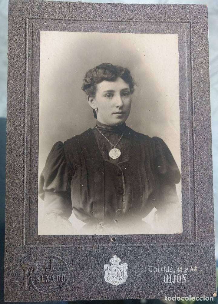 Fotografia antica: Fotograf&iacute;a J. Peinado fot&oacute;grafo, retrato mujer o dama llamada Rufina 15 x 10,50 cm
