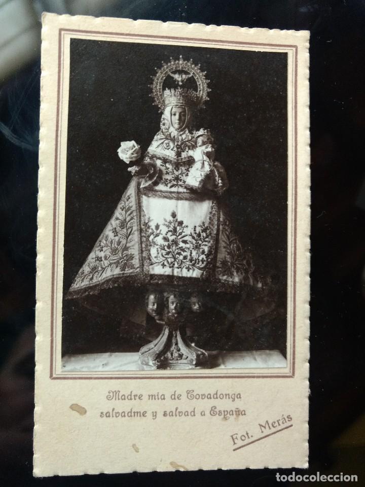 Fotografia antica: Fotograf&iacute;a original Nuestra Se&ntilde;ora de Covadonga. 10 x 6 cm (reverso en blanco).