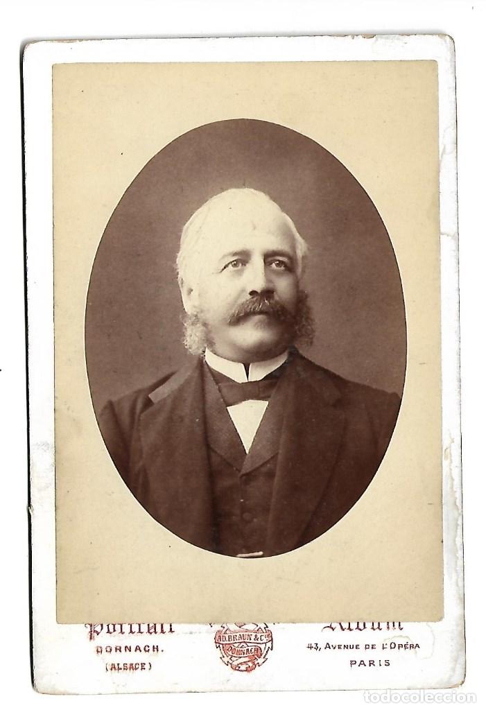 Fotografia antica: R250- EXTRAORDINARIA FOTOGRAFIA ANTIGUA DE -UN CABALLERO - FOTO-AD. BRAUN-AVD. OPERA,43 - PARIS