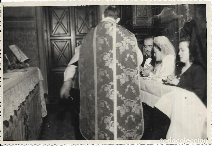 Antique Photography: *** JN64 - FOTOGRAFIA - PAREJA DE NOVIOS PONIENDOSE LOS ANILLOS - 17,5 X 12 CM.