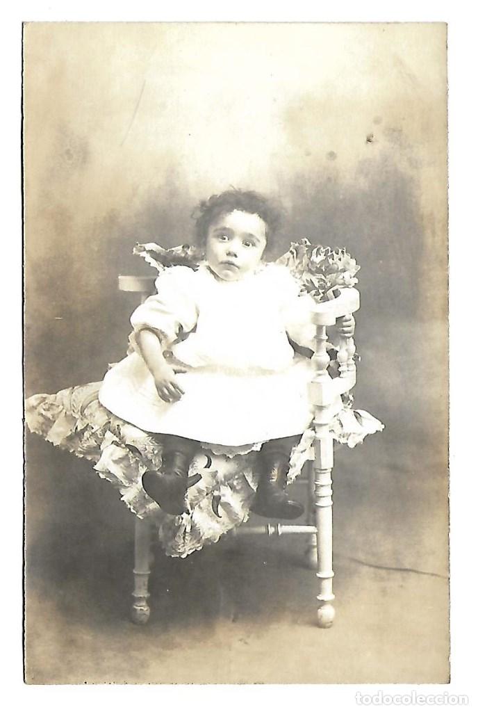 Fotograf&iacute;a antigua: ARJ-EXTRAORDINARIA FOTOGRAFIA ANTIGUA DE UNA NI&Ntilde;A SENTADA -FOTO -GUILLEMINOT - PARIS