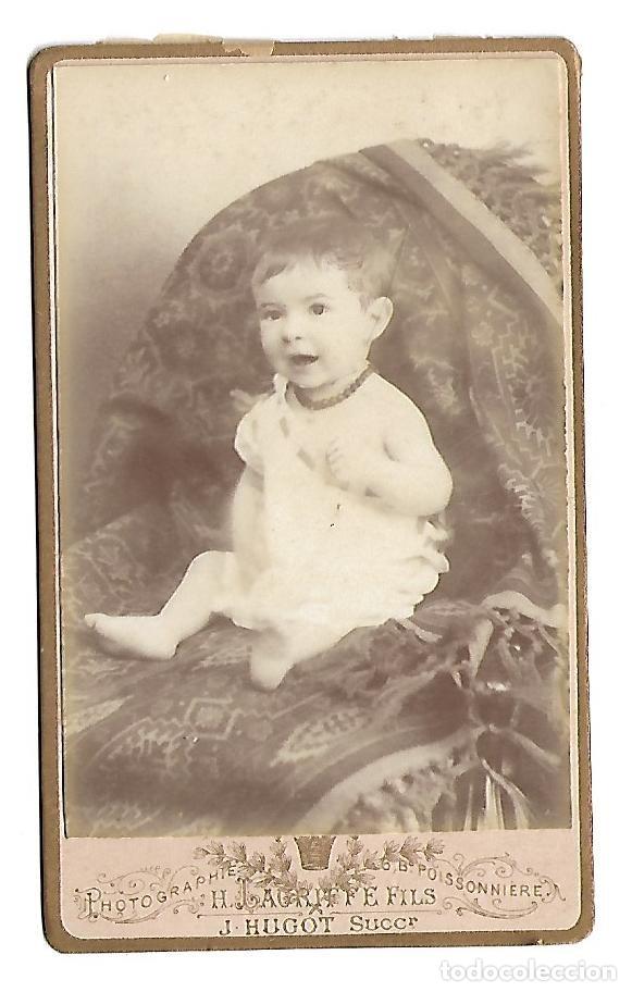 Alte Fotografie: 'R90-EXTRAORDINARIA FOTOGRAFIA ANTIGUA DE - UNA NI&Ntilde;A - FOTO-J. HUGOT  - PARIS