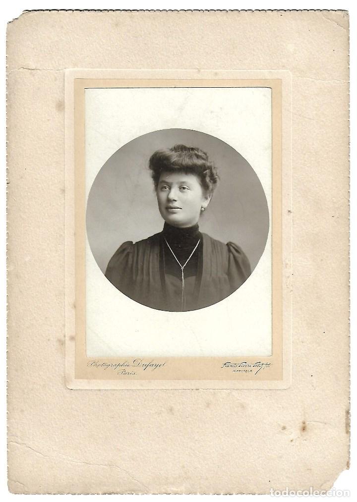 Fotografia antica: E75-EXTRAORDINADIA FOTOGRAFIA ANTIGUA DE-UNA DAMA - FOTO- DUFAYET - PARIS