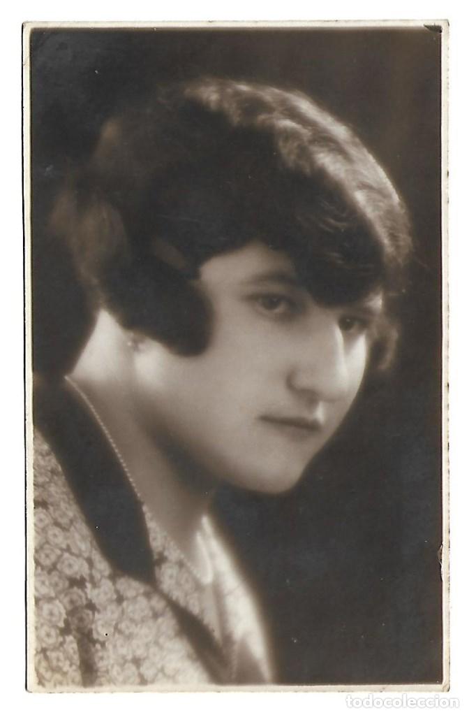 Antique Photography: 710-EXTRAORDINARIA FOTOGRAFIA ANTIGUA- DE UNA DAMA -FOTO - DEDICADA EL  20- 6 - 1928 -