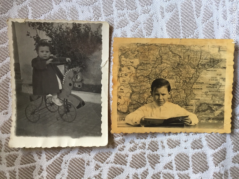 Fotograf&iacute;a antigua: Dos peque&ntilde;as fotograf&iacute;as de ni&ntilde;os, a&ntilde;os 50