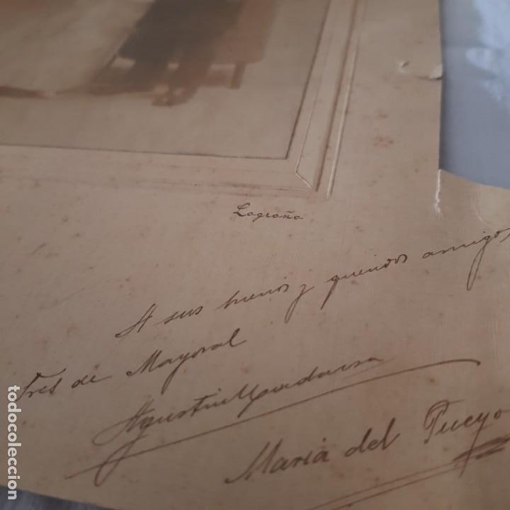 Fotograf&iacute;a antigua: PAREJA CON DEDICATORIA- LOGRO&Ntilde;O - Foto 2