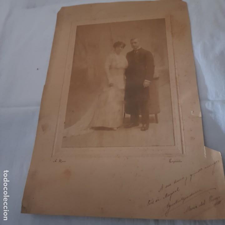 Fotograf&iacute;a antigua: PAREJA CON DEDICATORIA- LOGRO&Ntilde;O - Foto 1