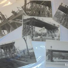 Fotografía antigua: AUTOMOVILISMO - PEÑA RHIN - FOTOGRAFIAS ORIGINALES DE LA CONSTRUCCION DE UN PUENTE EN MOTJUCH PARA
