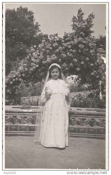 Alte Fotografie: :::: PV51 - FOTOGRAFIA - BONITA NI&Ntilde;A DE PRIMERA COMUNION - 1941