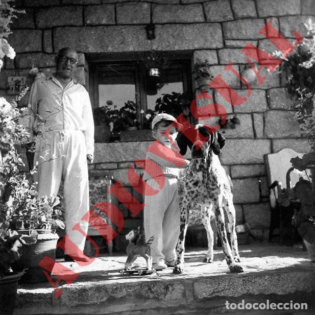 Fotograf&iacute;a antigua: ANTIGUA Y GRACIOSA FOTOGRAFIA DE NI&Ntilde;O POSANDO JUNTO A SU PERRO EN EL PORCHE DE LA CASA