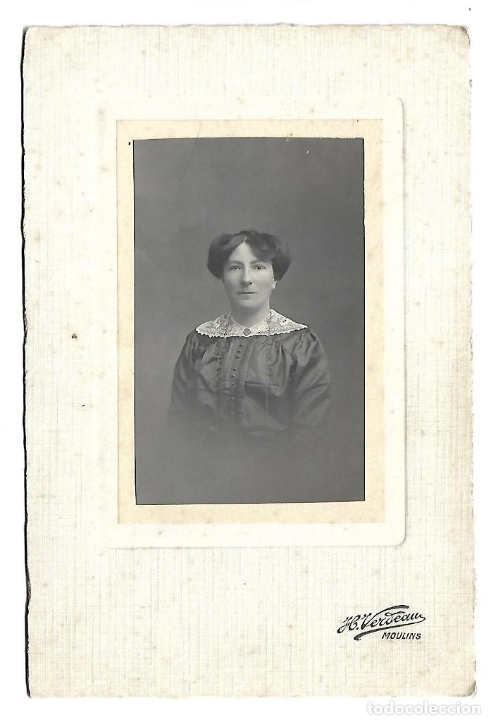 Antique Photography: 2150-EXTRAORDINARIA FOTOGRAFIA ANTIGUA- UNA DAMA  -FOTO -  H. VERDEAU - MOULINS