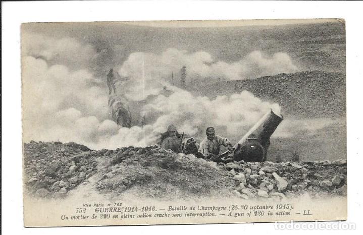 Fotograf&iacute;a antigua: 2150-EXTRAORDINARIA FOTO-POSTAL ANTIGUA- MORTERO EN UNA TRINCHERA EN LA  GUERRA DE 1914-15