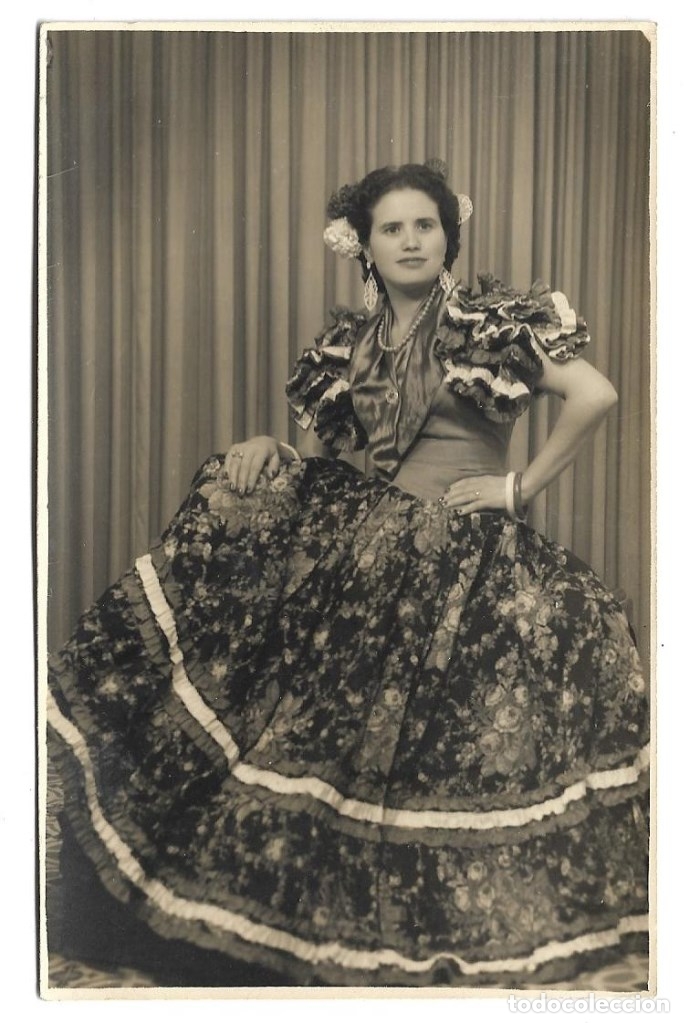 Alte Fotografie: 2150- EXTRAORDINARIA FOTOGRAFIA ANTIGUA - UN DAMA - FOTO - BELLIDO - LA PALMA