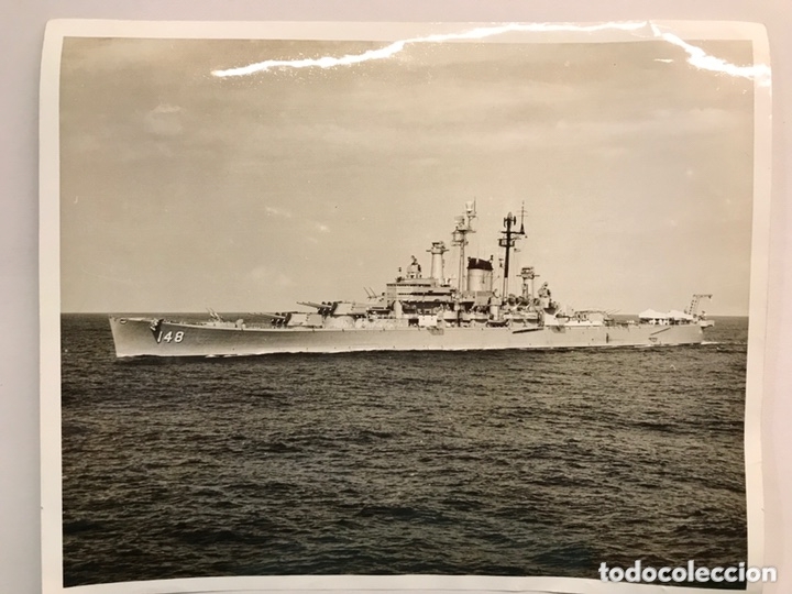 Alte Fotografie: BARCOS. FOTOGRAF&Iacute;A ORIGINAL. USS NEWPORT NEWS ca. 148.