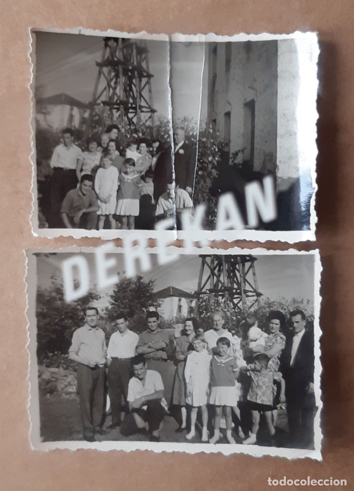 Fotograf&iacute;a antigua: LOTE 2 ANTIGUAS FOTOGRAF&Iacute;AS GRUPO FAMILIA. ASTURIAS. A&Ntilde;OS 50 &oacute; 60. TROQUELADAS.