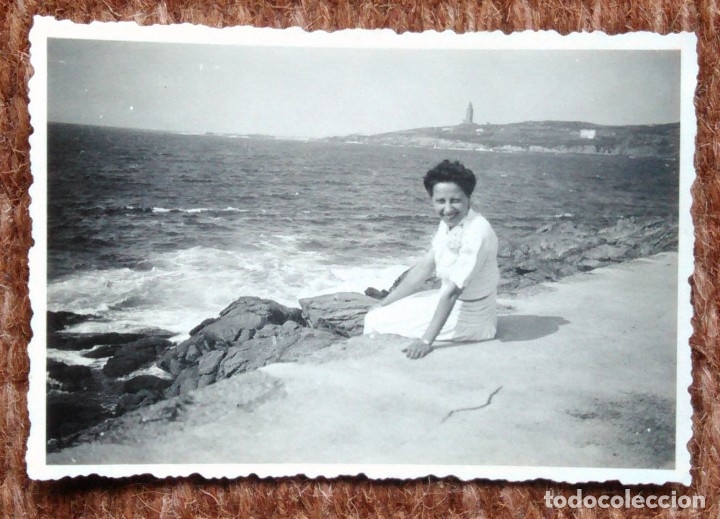 Fotograf&iacute;a antigua: LA CORU&Ntilde;A - PLAYA DE RIAZOR - 1942 - Foto 1