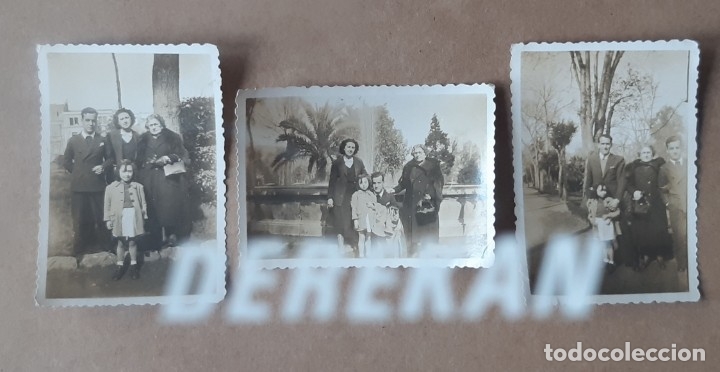 Fotografia antiga: LOTE 3 ANTIGUAS FOTOGRAF&Iacute;AS GRUPO FAMILIA. ASTURIAS. 1943. TROQUELADAS.