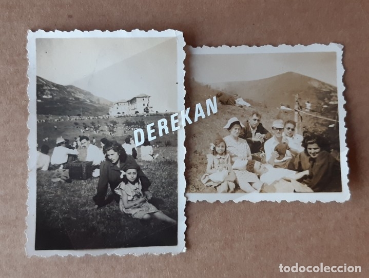 Fotograf&iacute;a antigua: LOTE 2 ANTIGUAS FOTOGRAF&Iacute;AS GRUPO. ROMER&Iacute;A. ASTURIAS. 1944. TROQUELADAS.