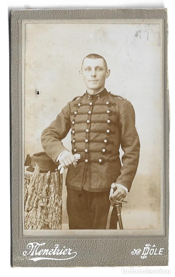 Fotograf&iacute;a antigua: R201-FOTOGRAFIA TARJETA CARTA DE VISITA, MILITAR FRANCES CON SABLE -FOTO -  MENETRIER  - DOLE