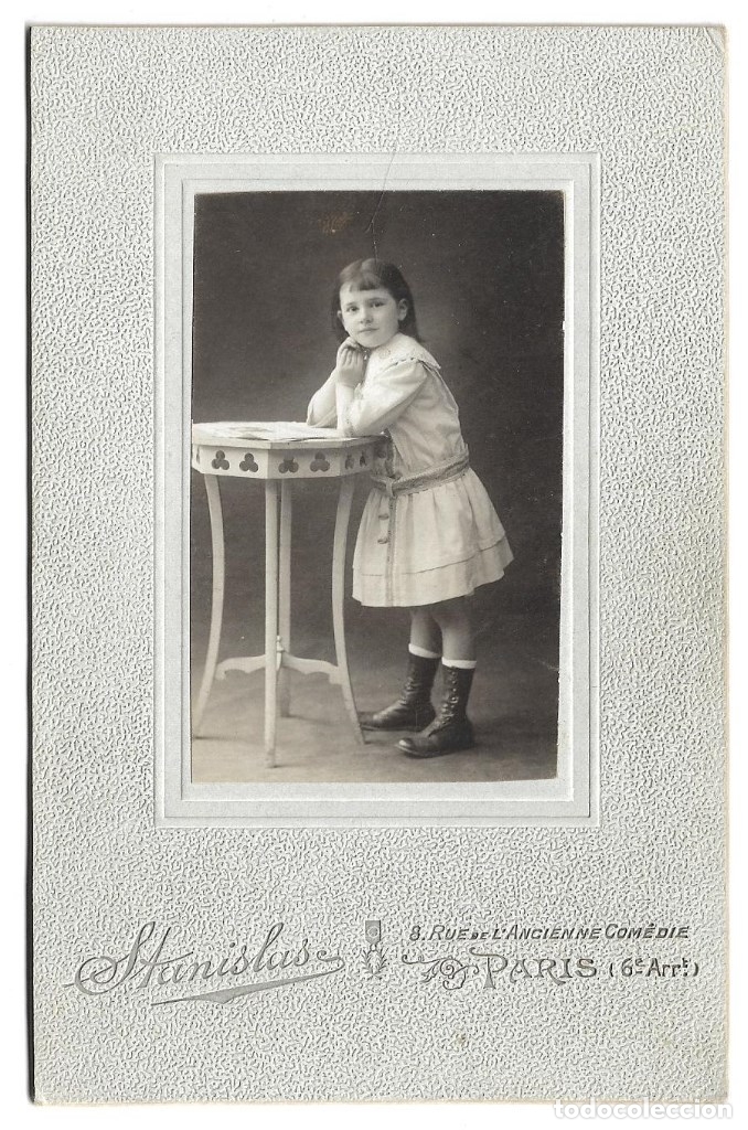 Photographie ancienne: E230-EXTRAORDINARIA FOTOGRAFIA ANTIGUA DE - UNA NI&Ntilde;A  - FOTO - STALISLAS  -PARIS