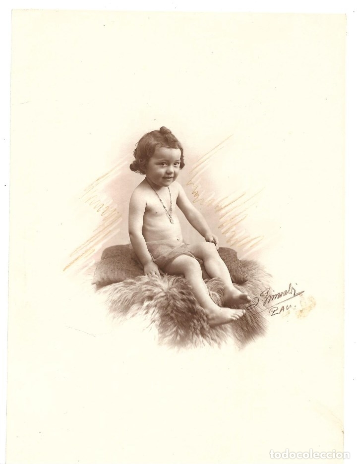Fotografia antiga: R19-EXTRAORDINARIA FOTOGRAFIA ANTIGUA- DE UNA NI&Ntilde;A FOTO - ? PRIMAL &iquest; PAU