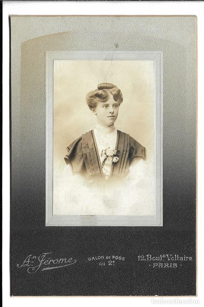 Photographie ancienne: 26185- EXTRAORDINARIA FOTOGRAFIA ANTIGUA- UNA  DAMA  - PARIS