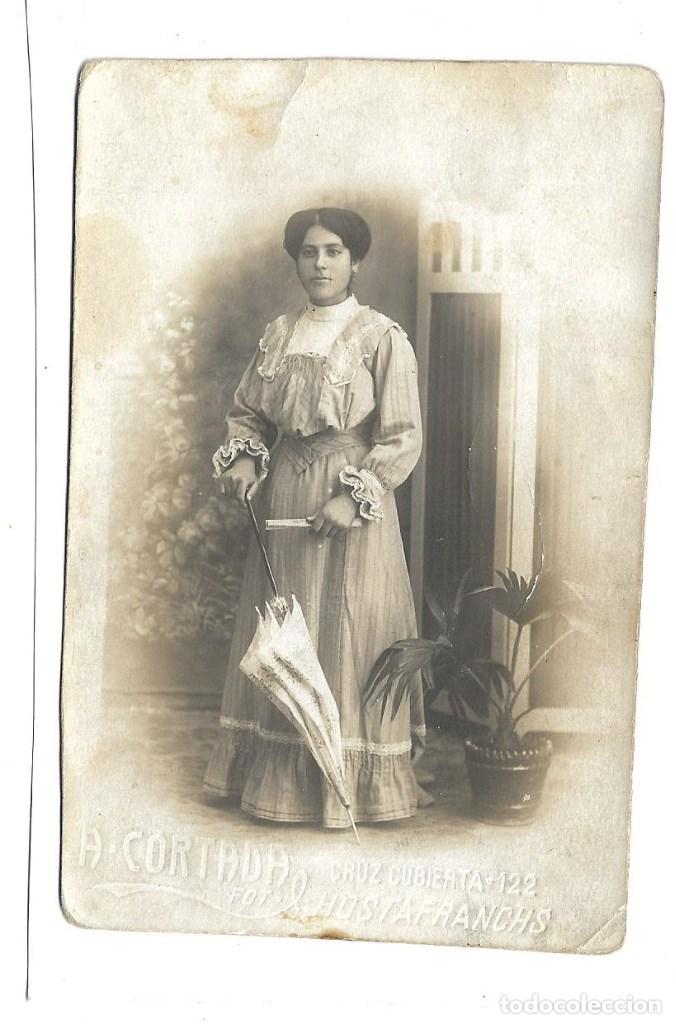 Antique Photography: AT50- FOTOGRAFIA ANTIGUA - UNA DAMA - FOTO -A. CORTADA  -- DE P.p SIGLO XX